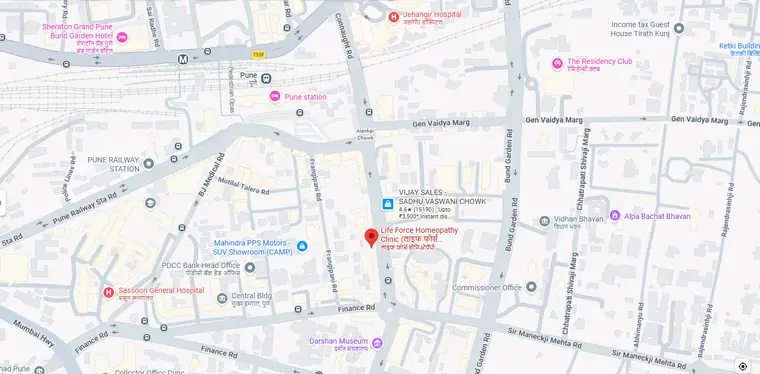 Map showing Life Force Homeopathy Clinic in Camp